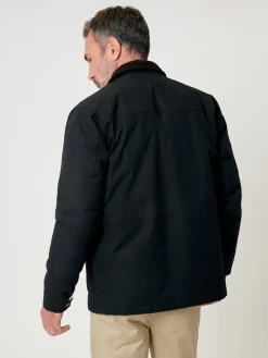Saltwell Noir - Veste à col en velours côtelé ciré|Homme Manteaux Et Vestes
