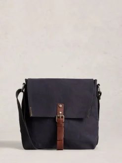 White Stuff Noir chrome - Sac à bandoulière Charlie en toile|Homme Sacs
