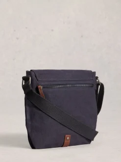 White Stuff Noir chrome - Sac à bandoulière Charlie en toile|Homme Sacs