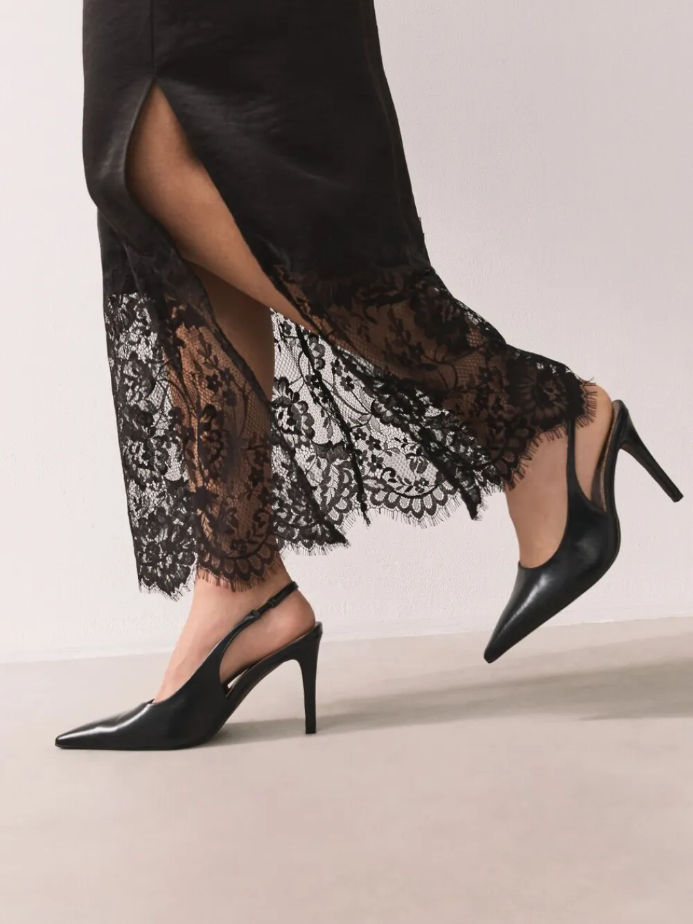 Best Next Noir/Animal - Chaussures à talons Forever Comfort® à bout pointu et à bride arrière
