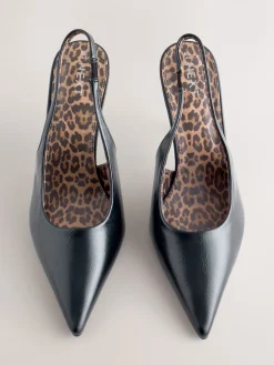 Best Next Noir/Animal - Chaussures à talons Forever Comfort® à bout pointu et à bride arrière