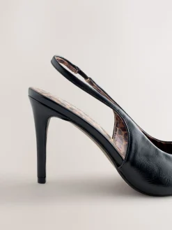 Best Next Noir/Animal - Chaussures à talons Forever Comfort® à bout pointu et à bride arrière