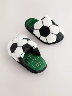 Best Next Noir/Blanc - Mules chaussons Football