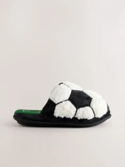 Best Next Noir/Blanc - Mules chaussons Football