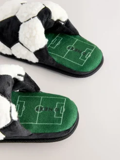 Best Next Noir/Blanc - Mules chaussons Football