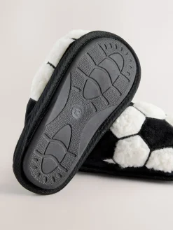 Best Next Noir/Blanc - Mules chaussons Football