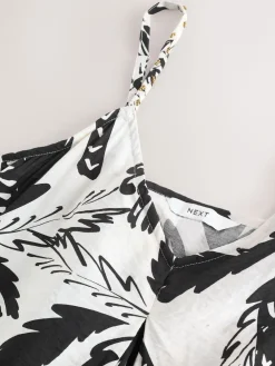 Discount Next Noir/Blanc - Robe longue Imprimé fruits volume