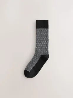 Outlet Next Noir/Gris - Pattern Smart Socks 5 Pack