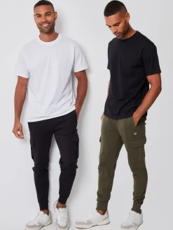 Threadbare Noir/kaki - Joggers Cargos Style 2 Lot|Homme Joggings
