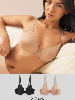 Best Next - Lot de 2 Soutiens-gorge A-E Smoothing Ultimate Comfort Noir/Praline Nude