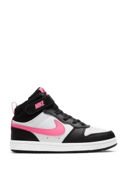 Clearance Nike - Junior Court Borough Mid Trainers Noir/Rose