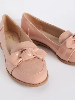 Best Friends Like These Nude - Mocassins Comfort nœud en cuir verni