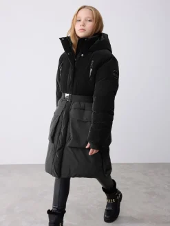 Best Baker by Ted Baker Parka longue imperméable à ceinture noire rembourrée
