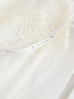 B by Ted Baker Peignoir écru en satin et dentelle|Femme Robes De Chambre