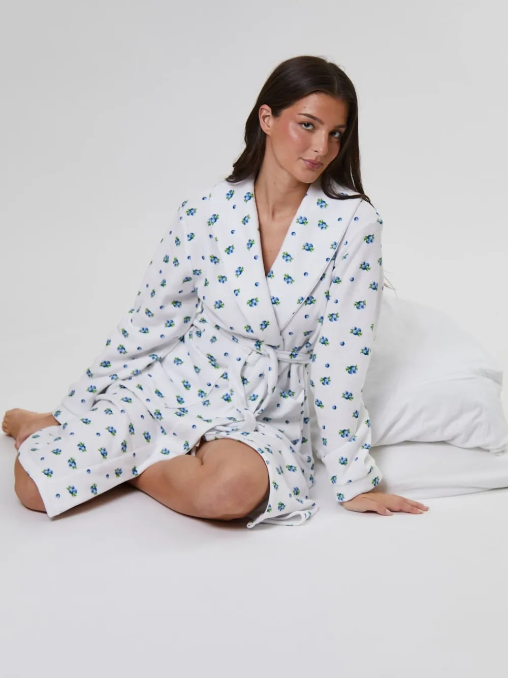 Outlet Loungeable Peignoir Blueberry imprimé léger