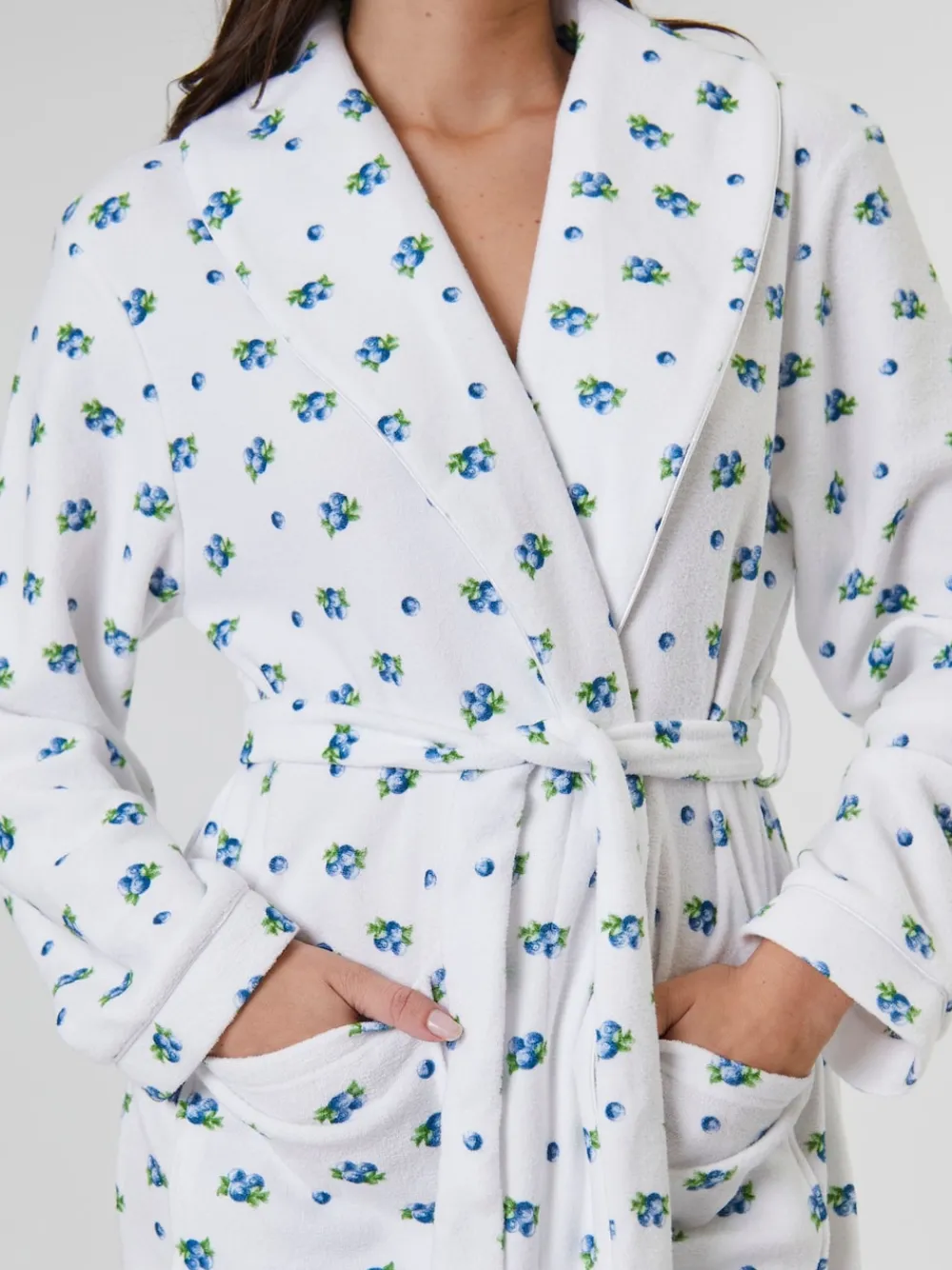 Outlet Loungeable Peignoir Blueberry imprimé léger