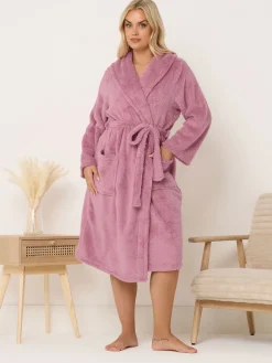 Yours Curve Peignoir duveteux à col châle|Femme Robes De Chambre