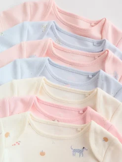 Best Next Personnage pastel multicolore - Lot de 7 bodies bébé à manches courtes