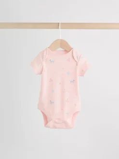 Best Next Personnage pastel multicolore - Lot de 7 bodies bébé à manches courtes