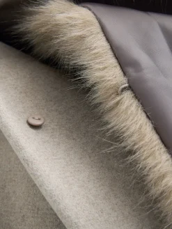 Sale Next Pierre - Manteau ceinturé avec col amovible en fausse fourrure