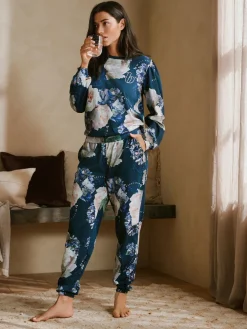 B by Ted Baker Pyjamas Bleu Fleuri|Femme Pyjamas|Tous Les Vêtements De Nuit Et Détente