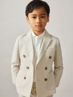 New Reiss Belmont J Double boutonnage Textured Blazer With Wool