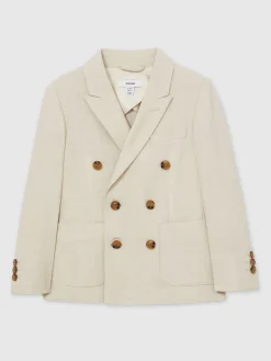 New Reiss Belmont J Double boutonnage Textured Blazer With Wool