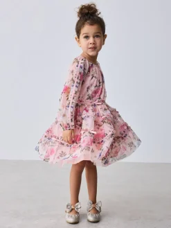 Baker by Ted Baker Robe à nœud à manches longues en maille fleurie| Robes