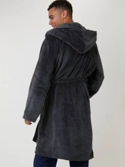 Discount Loungeable Robe de chambre texturée à capuche pour homme