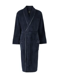 Best Savile Row Company Robe de chambre en polaire à passepoils