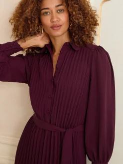 Discount Love & Roses Robe mi-longue plissée