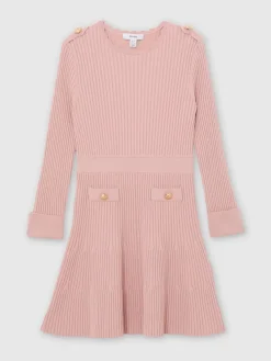 New Reiss Robe patineuse Charlotte en maille côtelée