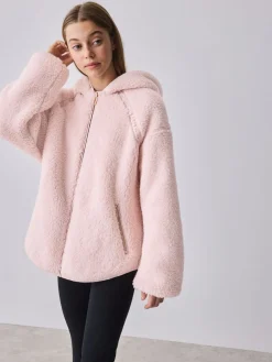 Baker by Ted Baker Rose - veste zippée en polaire en peau de mouton à capuche| Sweats Et Sweats À Capuche|Manteaux Et Vestes