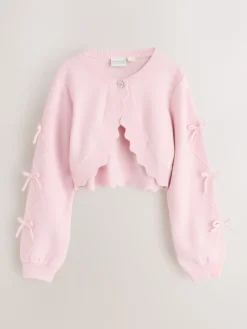 Hot Baker by Ted Baker Rose - Cardigan à manches nœuds et bords festonnés