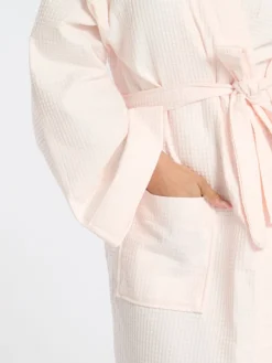 Loungeable Rose - Peignoir gaufré 100% coton|Femme Robes De Chambre