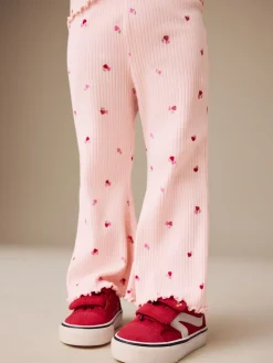 Best Next - Leggings évasés à côtes (3mths-7yrs) Rose Cherry Cœur