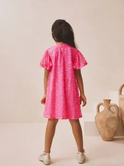 Best Next Rose vif - Manches d'ange Sequin Robes de fête (3-16yrs)