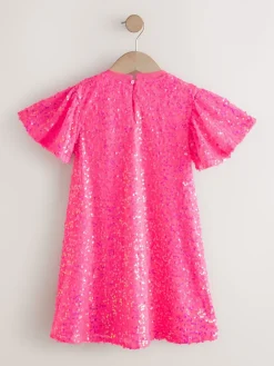Best Next Rose vif - Manches d'ange Sequin Robes de fête (3-16yrs)