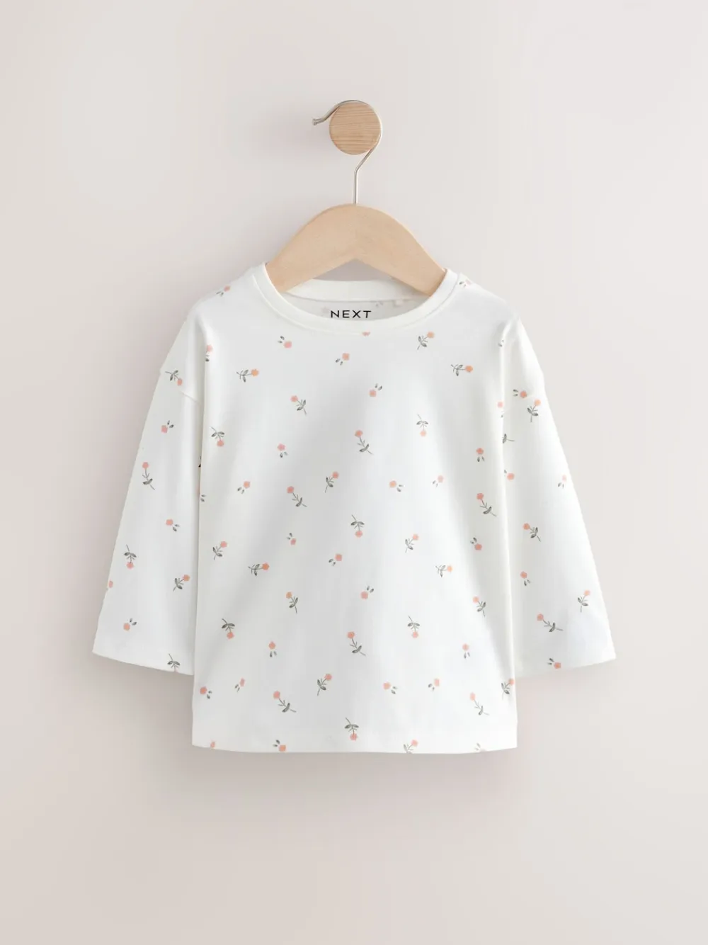 Best Next Rose/Blanc - Lot de 4 T-shirts à manches longues broderie lapin (3mois-7ans)