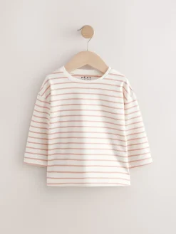 Best Next Rose/Blanc - Lot de 4 T-shirts à manches longues broderie lapin (3mois-7ans)