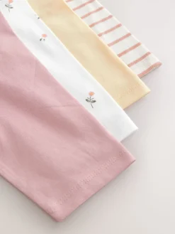 Best Next Rose/Blanc - Lot de 4 T-shirts à manches longues broderie lapin (3mois-7ans)