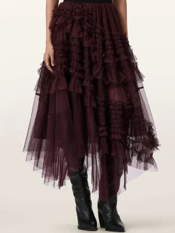 All Saints Rouge - Allsaints Jen Tulle Jupes
