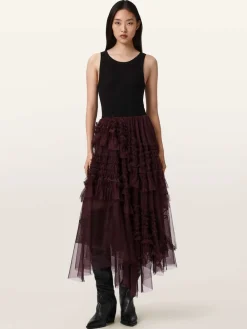 All Saints Rouge - Allsaints Jen Tulle Jupes