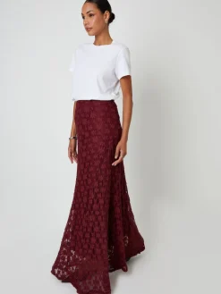 Best Threadbare Rouge - Jupe longue Maxi en dentelle