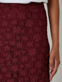 Best Threadbare Rouge - Jupe longue Maxi en dentelle