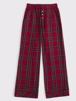 Abercrombie & Fitch Rouge - Pantalon de pyjama en flanelle à carreaux|Femme Tous Les Vêtements De Nuit Et Détente|Pyjamas