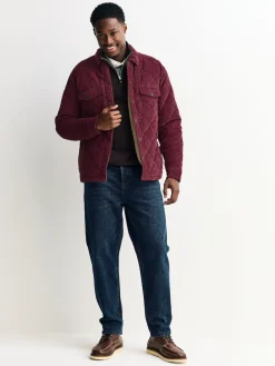 Discount Next Rouge bordeaux - Veste-chemise en velours côtelé doublé de diamants doublée de peau de mouton