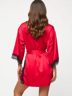 Ann Summers Rouge foncé - Satin Robe de chambre Cherryann Peignoirs|Femme Robes De Chambre