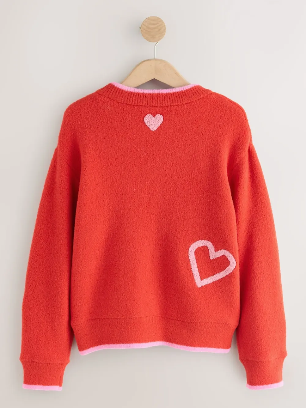 Best Next Rouge/Rose - Pull de Saint-Valentin brodé confortable