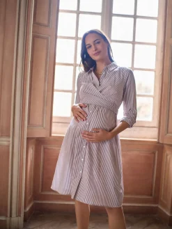 New Seraphine Robe chemise mi-longue de Grossesse et d’Allaitement